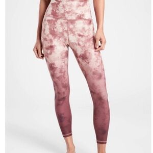 Athleta Elevation Printed 7/8 Tight Pink Ombré Size Large